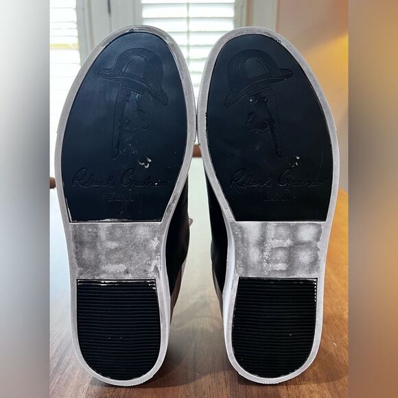 Robert Graham Trixie RG5346L Men’s 10.5 White Tan Black Leather Low Top Sneakers - Picture 7 of 10